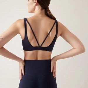 Athleta Exhale Black Strappy Sports Bra | New with Tags
